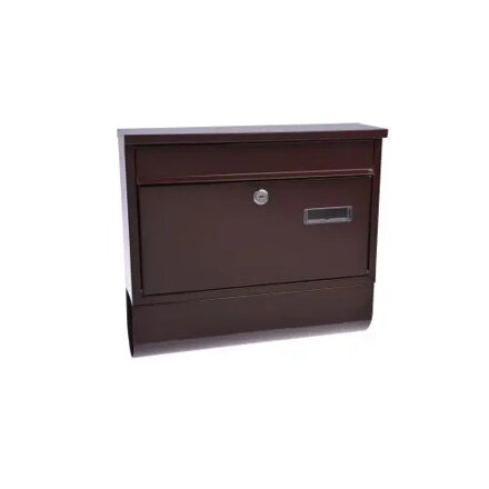 Poštovní schránka - hnědá plechová s rourou - 360 x 320 x 90 mm