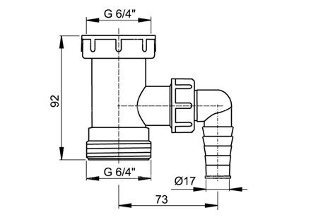 Mezikus 6/4" s přípojkou Alcaplast A30
