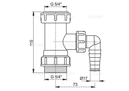 Mezikus 5/4" s přípojkou Alcaplast A300