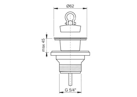Alcaplast výpust umyvadlová 5/4" s plastovou mřížkou Ø 63 mm