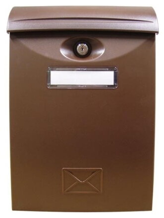 Poštovní schránka - hnědá plastová 240 x 340 x 80 mm