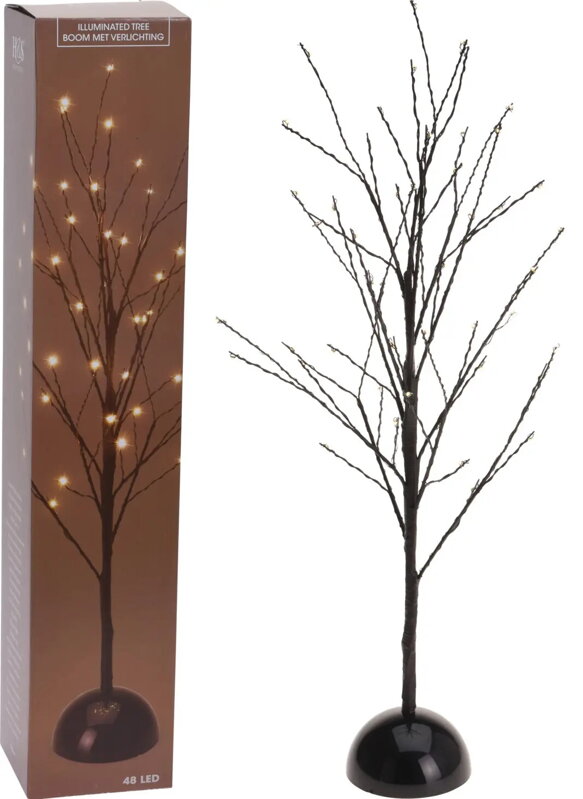 Vánoční svítící stromek černý 60 cm 48 LED