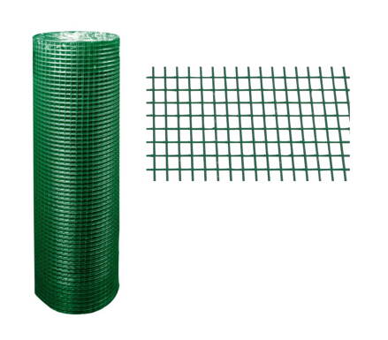 Pletivo čtyřhranné (svařovaná síť) zelené PVC - 25 x 25 mm