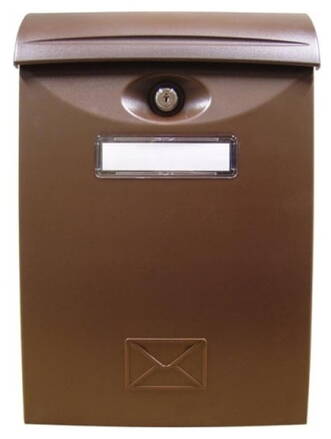 Poštovní schránka - hnědá plastová 240 x 340 x 80 mm
