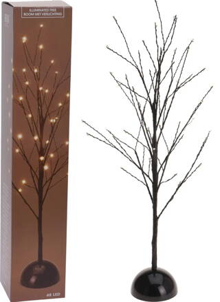 Vánoční svítící stromek černý 60 cm 48 LED